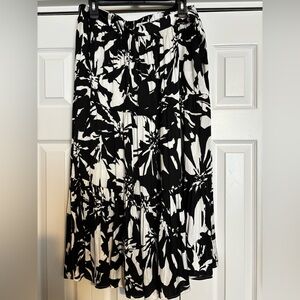 Nine West Black and White Floral Maxi Skirt
